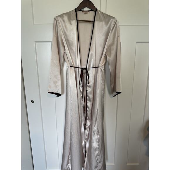 Vintage Sensara Full Length Robe Satin-Feel Small Medium Champagne - Picture 2 of 10